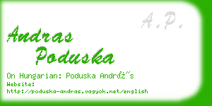 andras poduska business card